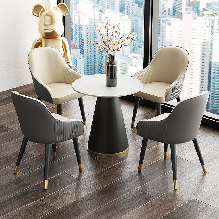 Glam Faux Leather Dining Chairs Upholstered Side Chair for Restaurant Use Clearhalo ' kitchen&dining_furn' 'Dining Chairs' 'Dining Tables & Seating' 'dining_chair' 'furn' 'furn_dining_chair' 'Furniture' 'furniture_dining_chair' 'Kitchen & Dining Furniture' 'kitchen' 4492154