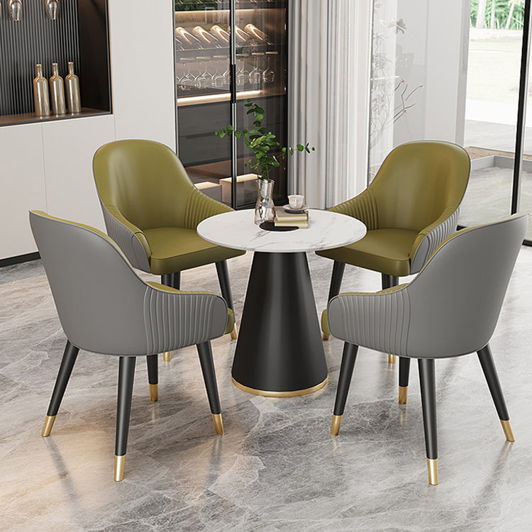 Glam Faux Leather Dining Chairs Upholstered Side Chair for Restaurant Use Clearhalo ' kitchen&dining_furn' 'Dining Chairs' 'Dining Tables & Seating' 'dining_chair' 'furn' 'furn_dining_chair' 'Furniture' 'furniture_dining_chair' 'Kitchen & Dining Furniture' 'kitchen' 4492156