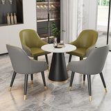 Glam Faux Leather Dining Chairs Upholstered Side Chair for Restaurant Use Clearhalo ' kitchen&dining_furn' 'Dining Chairs' 'Dining Tables & Seating' 'dining_chair' 'furn' 'furn_dining_chair' 'Furniture' 'furniture_dining_chair' 'Kitchen & Dining Furniture' 'kitchen' 4492156