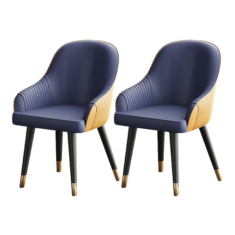 Glam Faux Leather Dining Chairs Upholstered Side Chair for Restaurant Use Blue 2 Piece Set Clearhalo ' kitchen&dining_furn' 'Dining Chairs' 'Dining Tables & Seating' 'dining_chair' 'furn' 'furn_dining_chair' 'Furniture' 'furniture_dining_chair' 'Kitchen & Dining Furniture' 'kitchen' 4492158