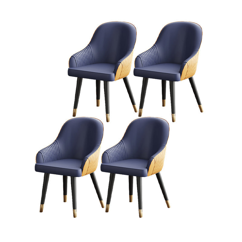 Glam Faux Leather Dining Chairs Upholstered Side Chair for Restaurant Use Blue 4 Piece Set Clearhalo ' kitchen&dining_furn' 'Dining Chairs' 'Dining Tables & Seating' 'dining_chair' 'furn' 'furn_dining_chair' 'Furniture' 'furniture_dining_chair' 'Kitchen & Dining Furniture' 'kitchen' 4492160