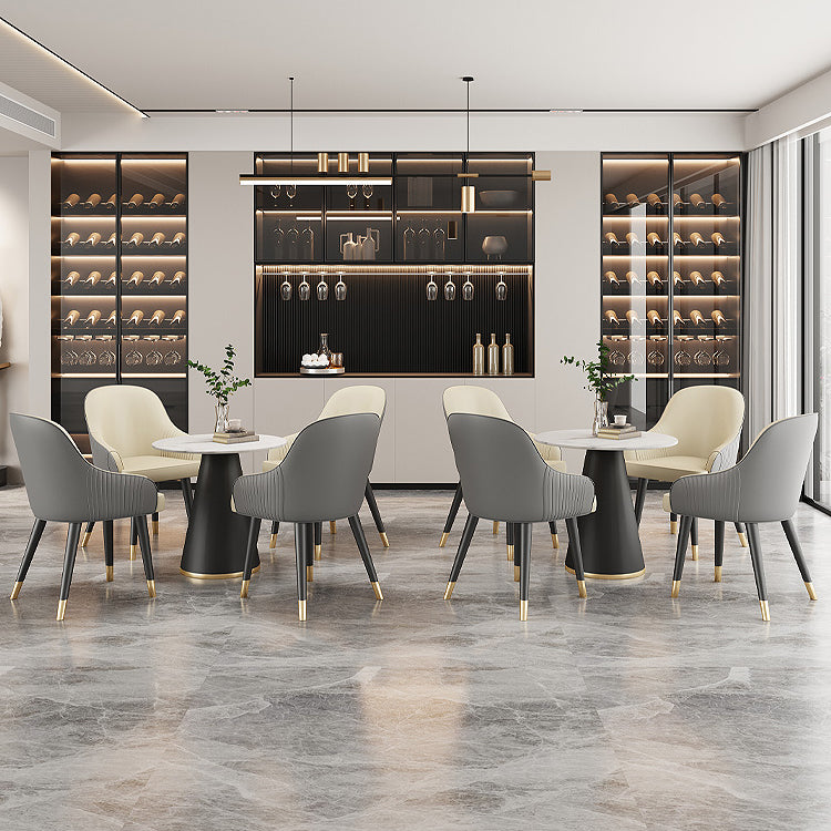 Glam Faux Leather Dining Chairs Upholstered Side Chair for Restaurant Use Clearhalo ' kitchen&dining_furn' 'Dining Chairs' 'Dining Tables & Seating' 'dining_chair' 'furn' 'furn_dining_chair' 'Furniture' 'furniture_dining_chair' 'Kitchen & Dining Furniture' 'kitchen' 4492164