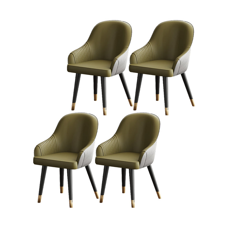 Glam Faux Leather Dining Chairs Upholstered Side Chair for Restaurant Use Green 4 Piece Set Clearhalo ' kitchen&dining_furn' 'Dining Chairs' 'Dining Tables & Seating' 'dining_chair' 'furn' 'furn_dining_chair' 'Furniture' 'furniture_dining_chair' 'Kitchen & Dining Furniture' 'kitchen' 4492166