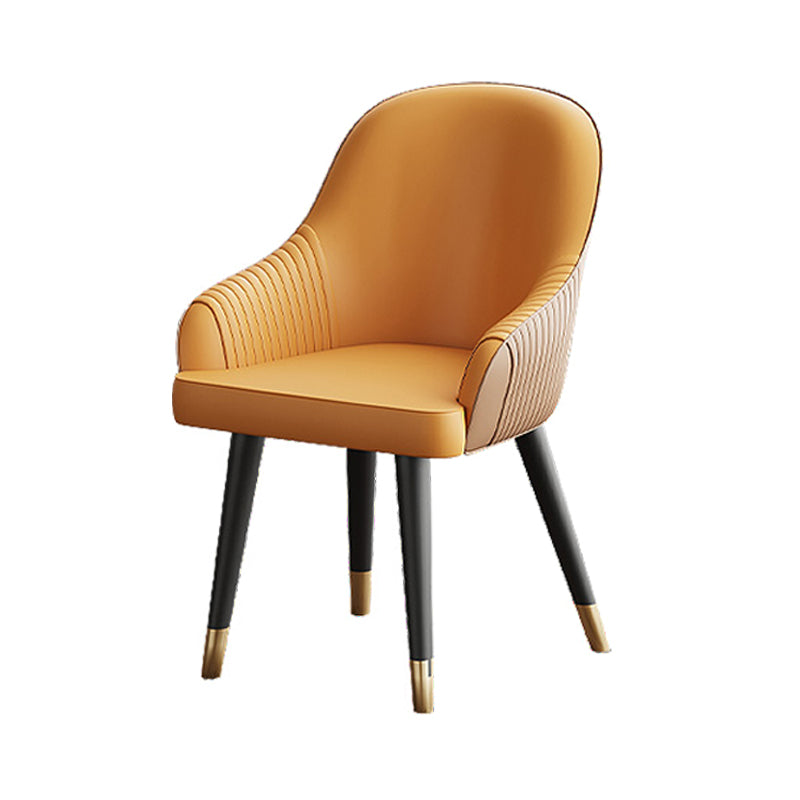 Glam Faux Leather Dining Chairs Upholstered Side Chair for Restaurant Use Orange 1 Piece Clearhalo ' kitchen&dining_furn' 'Dining Chairs' 'Dining Tables & Seating' 'dining_chair' 'furn' 'furn_dining_chair' 'Furniture' 'furniture_dining_chair' 'Kitchen & Dining Furniture' 'kitchen' 4492167