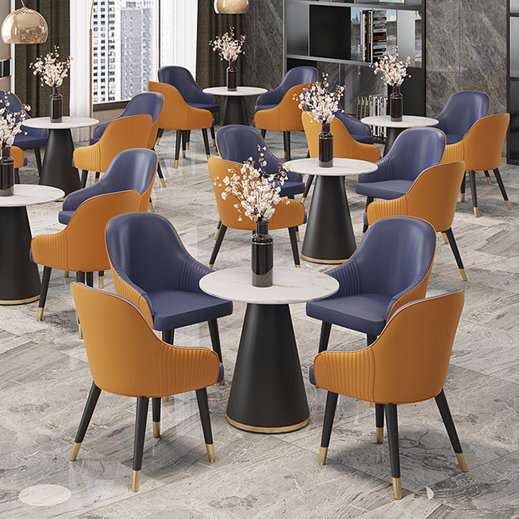 Glam Faux Leather Dining Chairs Upholstered Side Chair for Restaurant Use Clearhalo ' kitchen&dining_furn' 'Dining Chairs' 'Dining Tables & Seating' 'dining_chair' 'furn' 'furn_dining_chair' 'Furniture' 'furniture_dining_chair' 'Kitchen & Dining Furniture' 'kitchen' 4492170