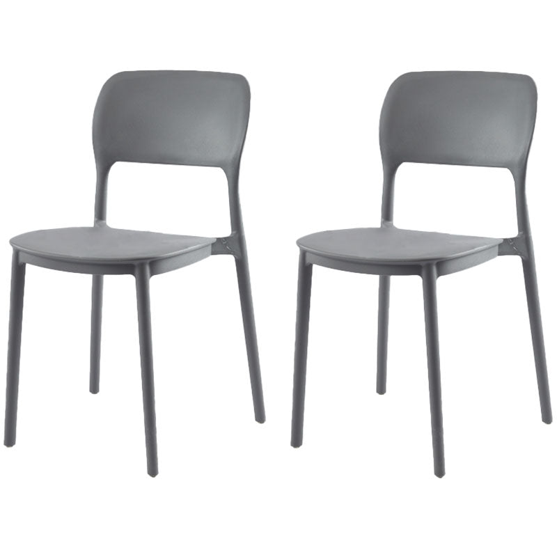 Contemporary Style Dining Chairs Kitchen Plastic Dining Armless Side Chair Grey 2 Piece Set Clearhalo ' kitchen&dining_furn' 'Dining Chairs' 'Dining Tables & Seating' 'dining_chair' 'furn' 'furn_dining_chair' 'Furniture' 'furniture_dining_chair' 'Kitchen & Dining Furniture' 'kitchen' 4492175
