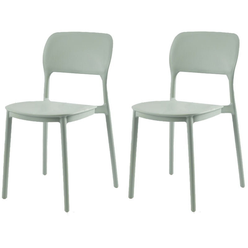 Contemporary Style Dining Chairs Kitchen Plastic Dining Armless Side Chair Green 2 Piece Set Clearhalo ' kitchen&dining_furn' 'Dining Chairs' 'Dining Tables & Seating' 'dining_chair' 'furn' 'furn_dining_chair' 'Furniture' 'furniture_dining_chair' 'Kitchen & Dining Furniture' 'kitchen' 4492179