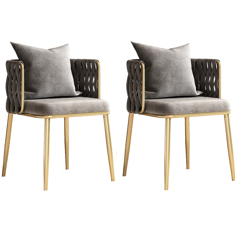 Scandinavian Design Fabric Dining Side Chairs Solid Back Dining Side Chair Grey 2 Piece Set Clearhalo ' kitchen&dining_furn' 'Dining Chairs' 'Dining Tables & Seating' 'dining_chair' 'furn' 'furn_dining_chair' 'Furniture' 'furniture_dining_chair' 'Kitchen & Dining Furniture' 'kitchen' 4492194