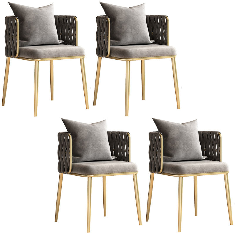 Scandinavian Design Fabric Dining Side Chairs Solid Back Dining Side Chair Grey 4 Piece Set Clearhalo ' kitchen&dining_furn' 'Dining Chairs' 'Dining Tables & Seating' 'dining_chair' 'furn' 'furn_dining_chair' 'Furniture' 'furniture_dining_chair' 'Kitchen & Dining Furniture' 'kitchen' 4492196