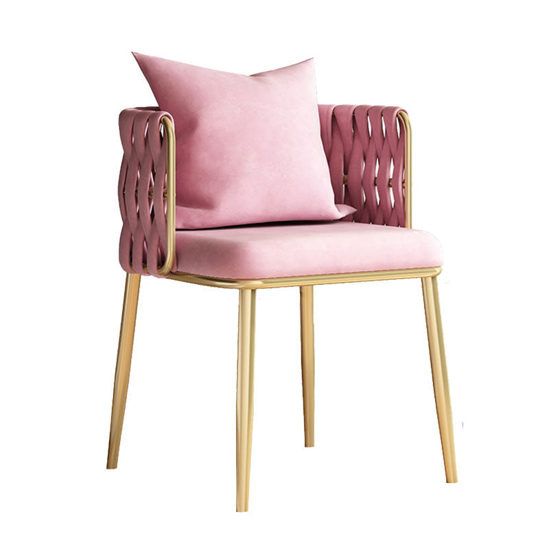 Scandinavian Design Fabric Dining Side Chairs Solid Back Dining Side Chair Pink 1 Piece Clearhalo ' kitchen&dining_furn' 'Dining Chairs' 'Dining Tables & Seating' 'dining_chair' 'furn' 'furn_dining_chair' 'Furniture' 'furniture_dining_chair' 'Kitchen & Dining Furniture' 'kitchen' 4492197