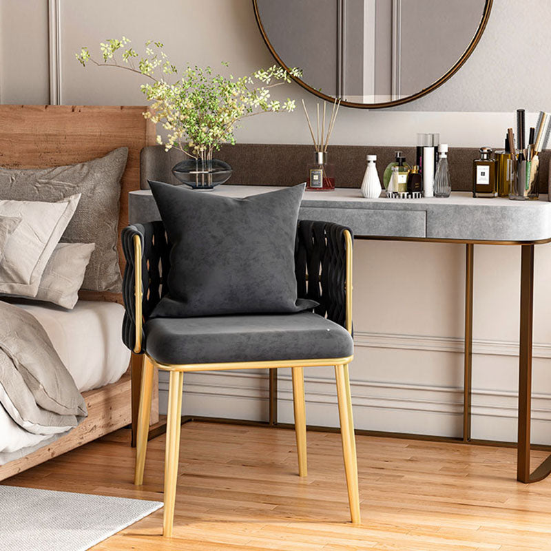 Scandinavian Design Fabric Dining Side Chairs Solid Back Dining Side Chair Clearhalo ' kitchen&dining_furn' 'Dining Chairs' 'Dining Tables & Seating' 'dining_chair' 'furn' 'furn_dining_chair' 'Furniture' 'furniture_dining_chair' 'Kitchen & Dining Furniture' 'kitchen' 4492209