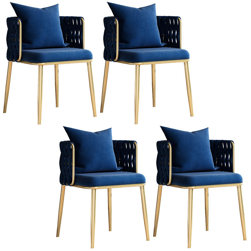 Scandinavian Design Fabric Dining Side Chairs Solid Back Dining Side Chair Blue 4 Piece Set Clearhalo ' kitchen&dining_furn' 'Dining Chairs' 'Dining Tables & Seating' 'dining_chair' 'furn' 'furn_dining_chair' 'Furniture' 'furniture_dining_chair' 'Kitchen & Dining Furniture' 'kitchen' 4492212