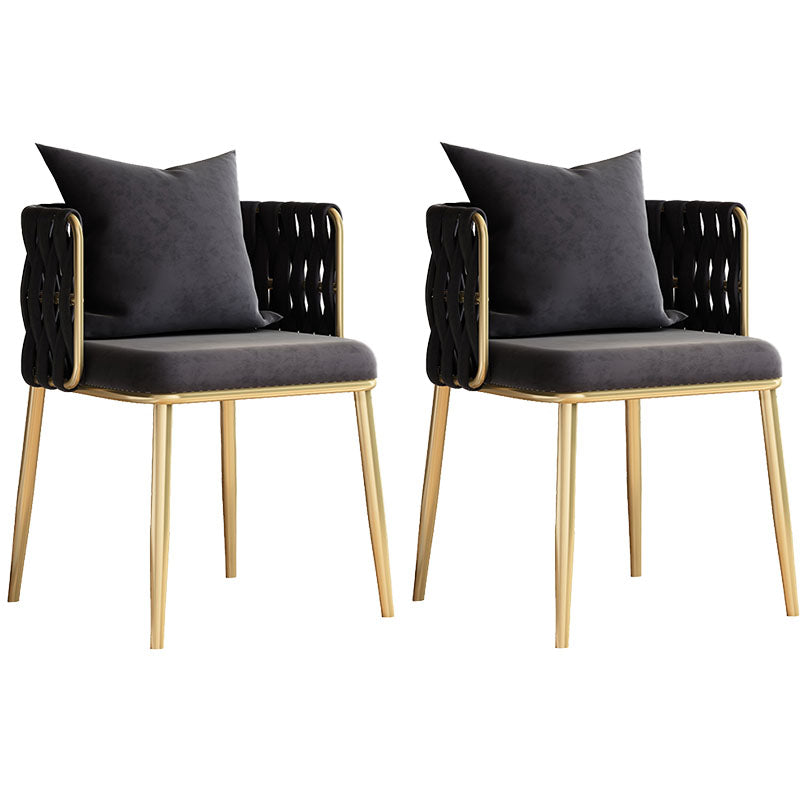 Scandinavian Design Fabric Dining Side Chairs Solid Back Dining Side Chair Dark Gray 2 Piece Set Clearhalo ' kitchen&dining_furn' 'Dining Chairs' 'Dining Tables & Seating' 'dining_chair' 'furn' 'furn_dining_chair' 'Furniture' 'furniture_dining_chair' 'Kitchen & Dining Furniture' 'kitchen' 4492214