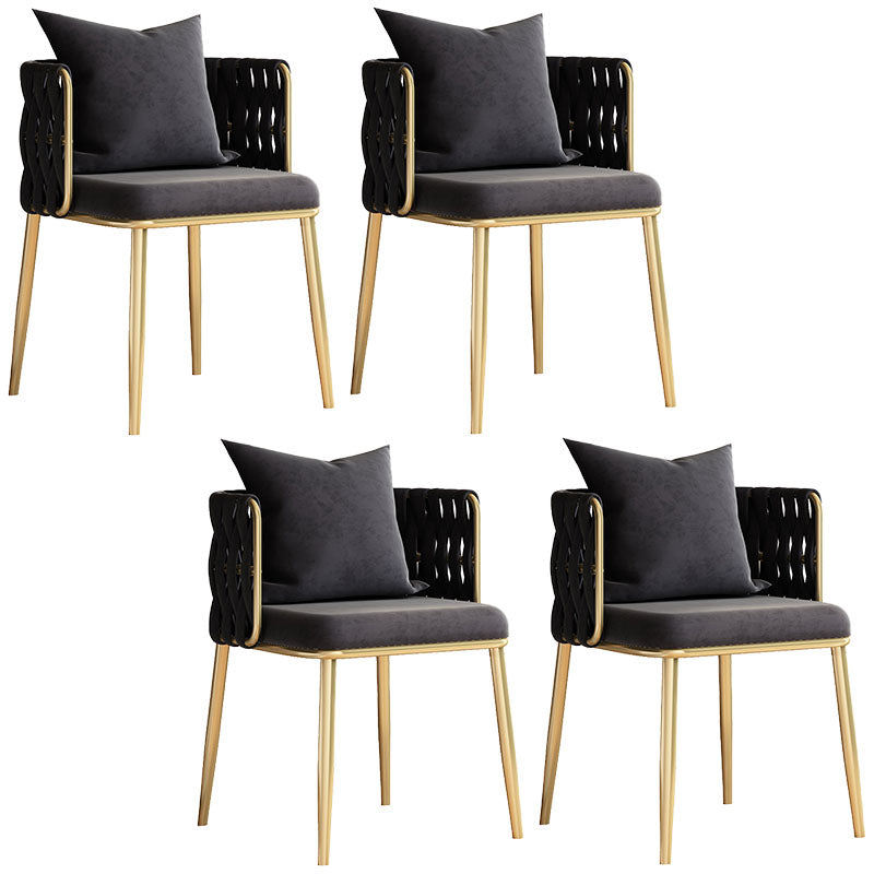 Scandinavian Design Fabric Dining Side Chairs Solid Back Dining Side Chair Dark Gray 4 Piece Set Clearhalo ' kitchen&dining_furn' 'Dining Chairs' 'Dining Tables & Seating' 'dining_chair' 'furn' 'furn_dining_chair' 'Furniture' 'furniture_dining_chair' 'Kitchen & Dining Furniture' 'kitchen' 4492215
