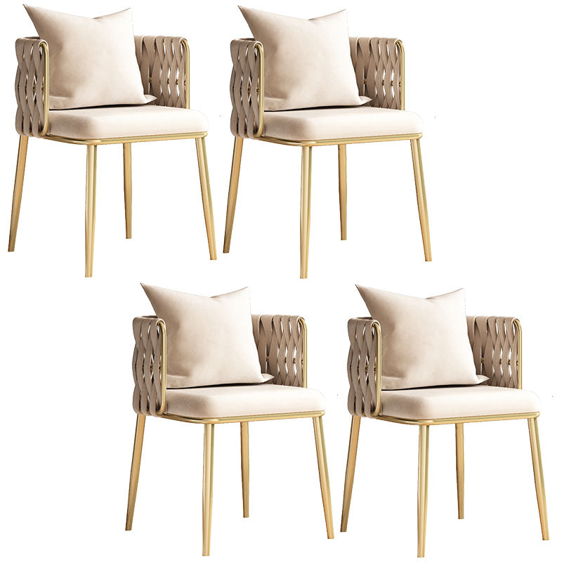 Scandinavian Design Fabric Dining Side Chairs Solid Back Dining Side Chair White 4 Piece Set Clearhalo ' kitchen&dining_furn' 'Dining Chairs' 'Dining Tables & Seating' 'dining_chair' 'furn' 'furn_dining_chair' 'Furniture' 'furniture_dining_chair' 'Kitchen & Dining Furniture' 'kitchen' 4492218
