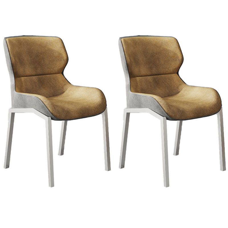 Modern Style Kitchen Metal Dining Chairs Wingback Dining Arm Side Chairs Ginger 2 Piece Set Clearhalo ' kitchen&dining_furn' 'Dining Chairs' 'Dining Tables & Seating' 'dining_chair' 'furn' 'furn_dining_chair' 'Furniture' 'furniture_dining_chair' 'Kitchen & Dining Furniture' 'kitchen' 4492222