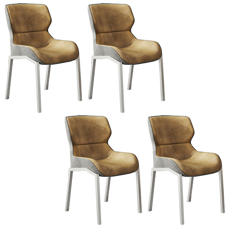 Modern Style Kitchen Metal Dining Chairs Wingback Dining Arm Side Chairs Ginger 4 Piece Set Clearhalo ' kitchen&dining_furn' 'Dining Chairs' 'Dining Tables & Seating' 'dining_chair' 'furn' 'furn_dining_chair' 'Furniture' 'furniture_dining_chair' 'Kitchen & Dining Furniture' 'kitchen' 4492224