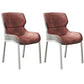 Modern Style Kitchen Metal Dining Chairs Wingback Dining Arm Side Chairs Dark Red 2 Piece Set Clearhalo ' kitchen&dining_furn' 'Dining Chairs' 'Dining Tables & Seating' 'dining_chair' 'furn' 'furn_dining_chair' 'Furniture' 'furniture_dining_chair' 'Kitchen & Dining Furniture' 'kitchen' 4492229