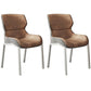 Modern Style Kitchen Metal Dining Chairs Wingback Dining Arm Side Chairs Light Camel 2 Piece Set Clearhalo ' kitchen&dining_furn' 'Dining Chairs' 'Dining Tables & Seating' 'dining_chair' 'furn' 'furn_dining_chair' 'Furniture' 'furniture_dining_chair' 'Kitchen & Dining Furniture' 'kitchen' 4492234