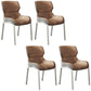 Modern Style Kitchen Metal Dining Chairs Wingback Dining Arm Side Chairs Light Camel 4 Piece Set Clearhalo ' kitchen&dining_furn' 'Dining Chairs' 'Dining Tables & Seating' 'dining_chair' 'furn' 'furn_dining_chair' 'Furniture' 'furniture_dining_chair' 'Kitchen & Dining Furniture' 'kitchen' 4492237