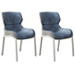 Modern Style Kitchen Metal Dining Chairs Wingback Dining Arm Side Chairs Peacock Blue 2 Piece Set Clearhalo ' kitchen&dining_furn' 'Dining Chairs' 'Dining Tables & Seating' 'dining_chair' 'furn' 'furn_dining_chair' 'Furniture' 'furniture_dining_chair' 'Kitchen & Dining Furniture' 'kitchen' 4492239
