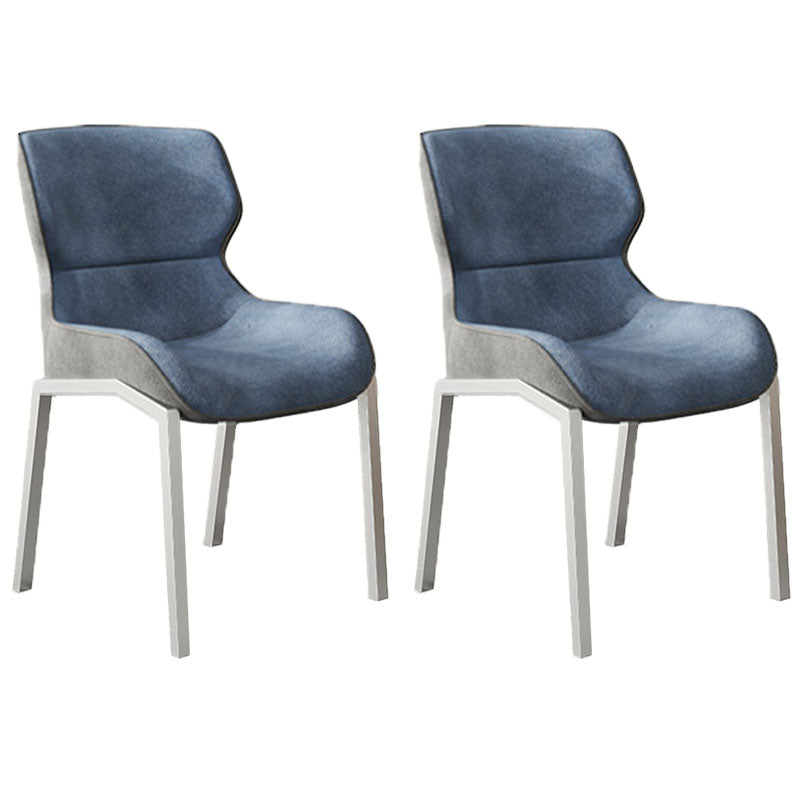 Modern Style Kitchen Metal Dining Chairs Wingback Dining Arm Side Chairs Peacock Blue 2 Piece Set Clearhalo ' kitchen&dining_furn' 'Dining Chairs' 'Dining Tables & Seating' 'dining_chair' 'furn' 'furn_dining_chair' 'Furniture' 'furniture_dining_chair' 'Kitchen & Dining Furniture' 'kitchen' 4492239