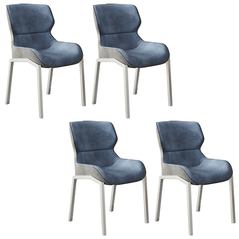 Modern Style Kitchen Metal Dining Chairs Wingback Dining Arm Side Chairs Peacock Blue 4 Piece Set Clearhalo ' kitchen&dining_furn' 'Dining Chairs' 'Dining Tables & Seating' 'dining_chair' 'furn' 'furn_dining_chair' 'Furniture' 'furniture_dining_chair' 'Kitchen & Dining Furniture' 'kitchen' 4492240