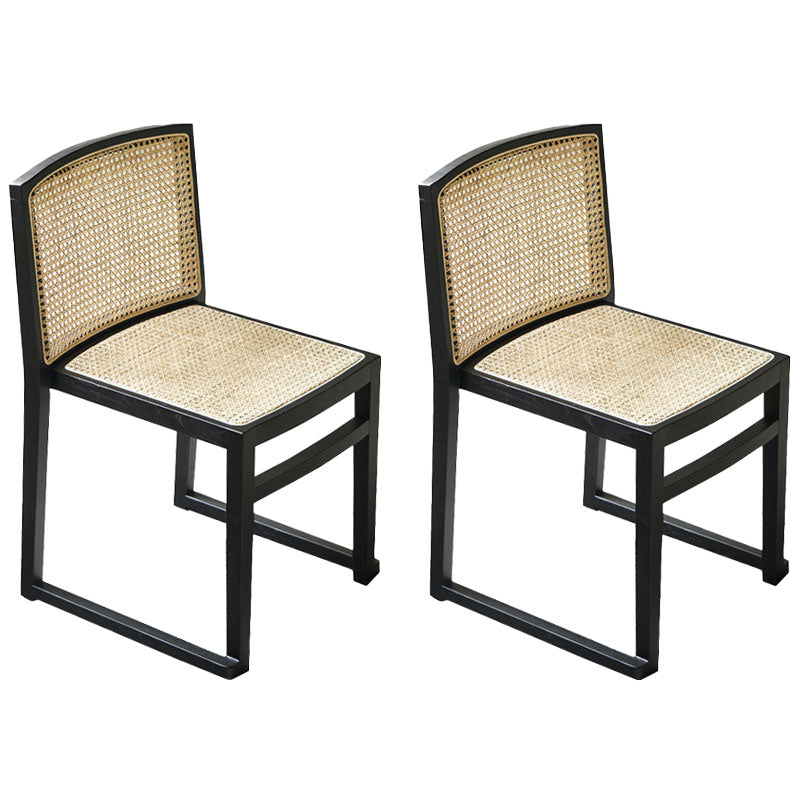 Traditional Style Dining Chairs Kitchen Armless Dining Chairs with Wooden Legs Black 2 Piece Set Clearhalo ' kitchen&dining_furn' 'Dining Chairs' 'Dining Tables & Seating' 'dining_chair' 'furn' 'furn_dining_chair' 'Furniture' 'furniture_dining_chair' 'Kitchen & Dining Furniture' 'kitchen' 4492245