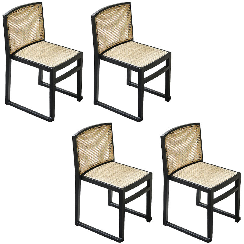 Traditional Style Dining Chairs Kitchen Armless Dining Chairs with Wooden Legs Black 4 Piece Set Clearhalo ' kitchen&dining_furn' 'Dining Chairs' 'Dining Tables & Seating' 'dining_chair' 'furn' 'furn_dining_chair' 'Furniture' 'furniture_dining_chair' 'Kitchen & Dining Furniture' 'kitchen' 4492246