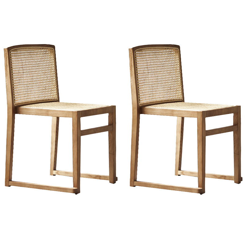 Traditional Style Dining Chairs Kitchen Armless Dining Chairs with Wooden Legs Walnut 2 Piece Set Clearhalo ' kitchen&dining_furn' 'Dining Chairs' 'Dining Tables & Seating' 'dining_chair' 'furn' 'furn_dining_chair' 'Furniture' 'furniture_dining_chair' 'Kitchen & Dining Furniture' 'kitchen' 4492256