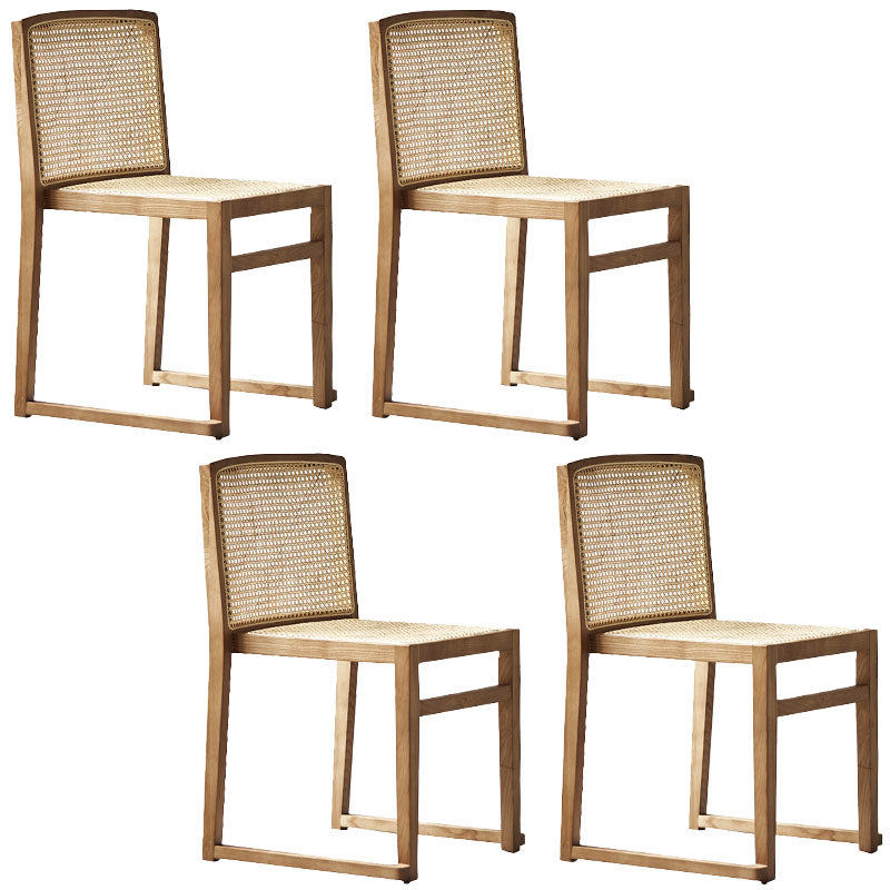 Traditional Style Dining Chairs Kitchen Armless Dining Chairs with Wooden Legs Walnut 4 Piece Set Clearhalo ' kitchen&dining_furn' 'Dining Chairs' 'Dining Tables & Seating' 'dining_chair' 'furn' 'furn_dining_chair' 'Furniture' 'furniture_dining_chair' 'Kitchen & Dining Furniture' 'kitchen' 4492258