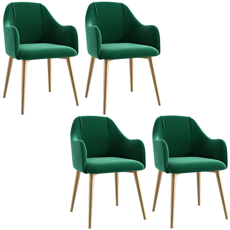 Glam Velvet Dining Room Chairs Arm Metal Dining Side Chair for Restaurant Use Blackish Green 4 Piece Set Clearhalo ' kitchen&dining_furn' 'Dining Chairs' 'Dining Tables & Seating' 'dining_chair' 'furn' 'furn_dining_chair' 'Furniture' 'furniture_dining_chair' 'Kitchen & Dining Furniture' 'kitchen' 4492268