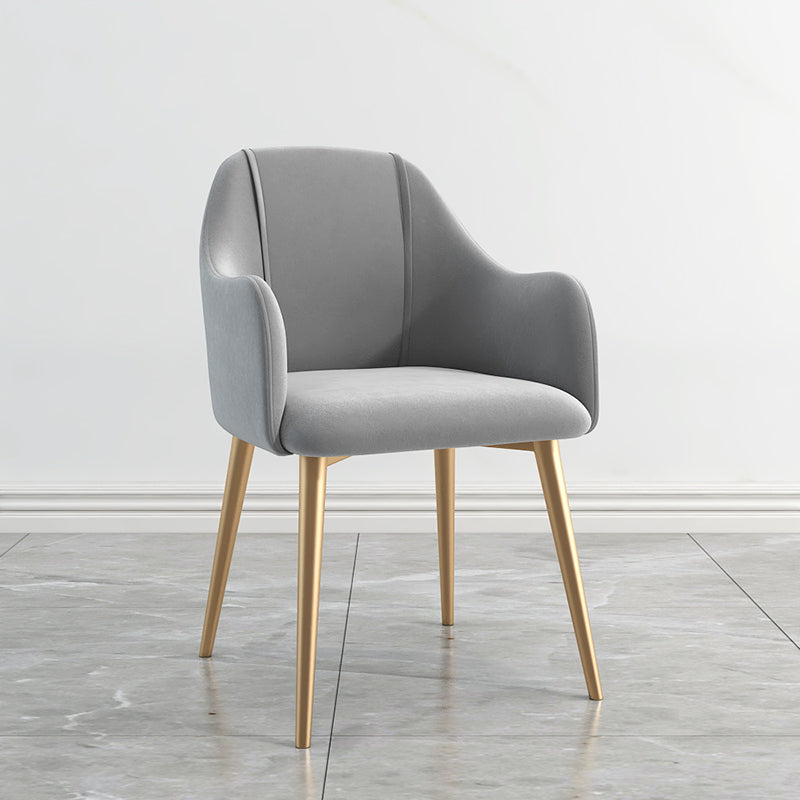 Glam Velvet Dining Room Chairs Arm Metal Dining Side Chair for Restaurant Use Light Gray 1 Piece Clearhalo ' kitchen&dining_furn' 'Dining Chairs' 'Dining Tables & Seating' 'dining_chair' 'furn' 'furn_dining_chair' 'Furniture' 'furniture_dining_chair' 'Kitchen & Dining Furniture' 'kitchen' 4492269
