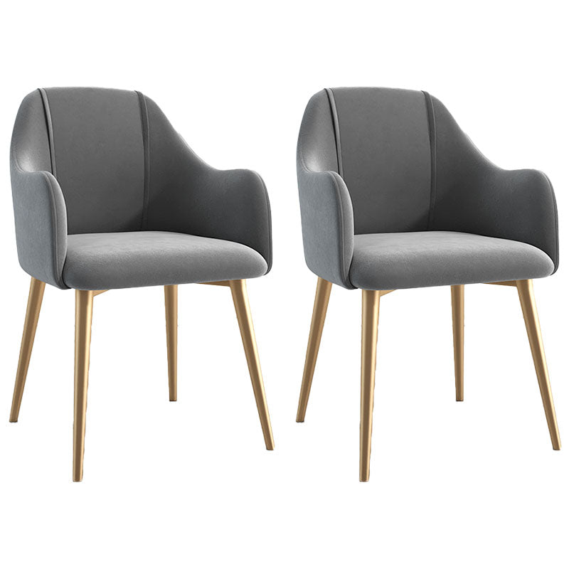 Glam Velvet Dining Room Chairs Arm Metal Dining Side Chair for Restaurant Use Dark Gray 2 Piece Set Clearhalo ' kitchen&dining_furn' 'Dining Chairs' 'Dining Tables & Seating' 'dining_chair' 'furn' 'furn_dining_chair' 'Furniture' 'furniture_dining_chair' 'Kitchen & Dining Furniture' 'kitchen' 4492277