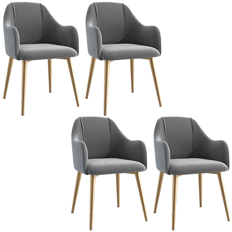Glam Velvet Dining Room Chairs Arm Metal Dining Side Chair for Restaurant Use Dark Gray 4 Piece Set Clearhalo ' kitchen&dining_furn' 'Dining Chairs' 'Dining Tables & Seating' 'dining_chair' 'furn' 'furn_dining_chair' 'Furniture' 'furniture_dining_chair' 'Kitchen & Dining Furniture' 'kitchen' 4492280