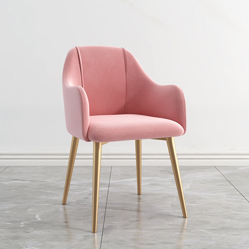 Glam Velvet Dining Room Chairs Arm Metal Dining Side Chair for Restaurant Use Pink 1 Piece Clearhalo ' kitchen&dining_furn' 'Dining Chairs' 'Dining Tables & Seating' 'dining_chair' 'furn' 'furn_dining_chair' 'Furniture' 'furniture_dining_chair' 'Kitchen & Dining Furniture' 'kitchen' 4492285