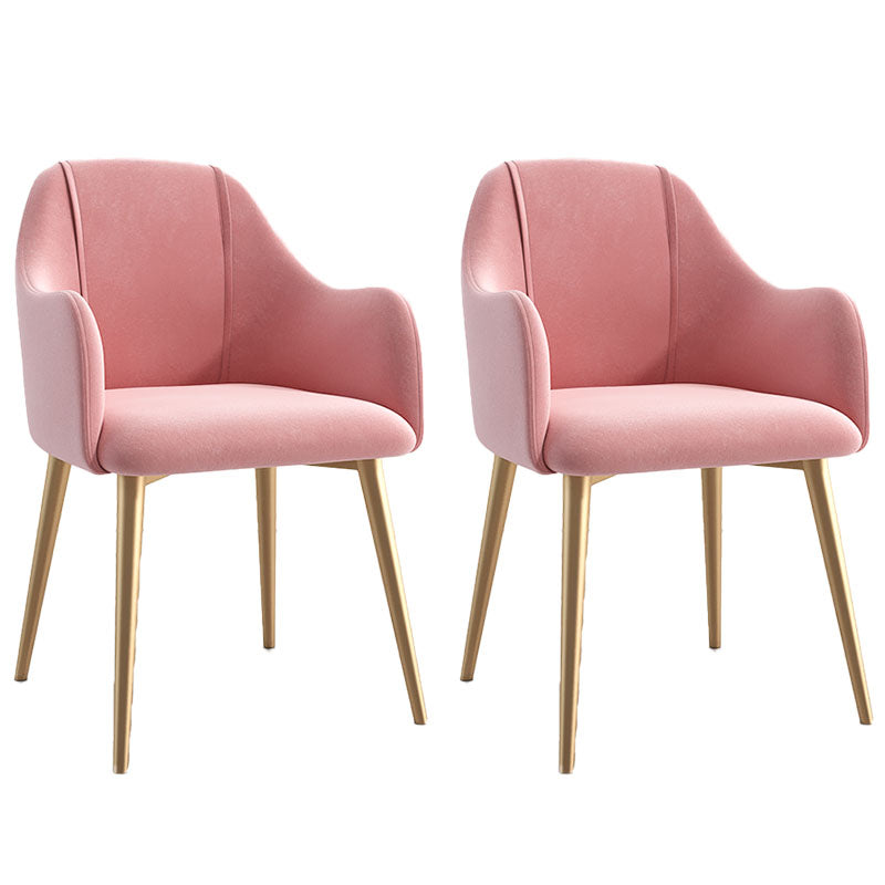 Glam Velvet Dining Room Chairs Arm Metal Dining Side Chair for Restaurant Use Pink 2 Piece Set Clearhalo ' kitchen&dining_furn' 'Dining Chairs' 'Dining Tables & Seating' 'dining_chair' 'furn' 'furn_dining_chair' 'Furniture' 'furniture_dining_chair' 'Kitchen & Dining Furniture' 'kitchen' 4492286