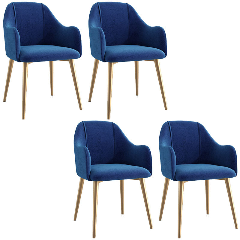 Glam Velvet Dining Room Chairs Arm Metal Dining Side Chair for Restaurant Use Dark Blue 4 Piece Set Clearhalo ' kitchen&dining_furn' 'Dining Chairs' 'Dining Tables & Seating' 'dining_chair' 'furn' 'furn_dining_chair' 'Furniture' 'furniture_dining_chair' 'Kitchen & Dining Furniture' 'kitchen' 4492290