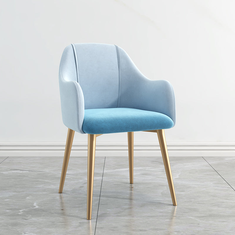 Glam Velvet Dining Room Chairs Arm Metal Dining Side Chair for Restaurant Use Blue 1 Piece Clearhalo ' kitchen&dining_furn' 'Dining Chairs' 'Dining Tables & Seating' 'dining_chair' 'furn' 'furn_dining_chair' 'Furniture' 'furniture_dining_chair' 'Kitchen & Dining Furniture' 'kitchen' 4492291