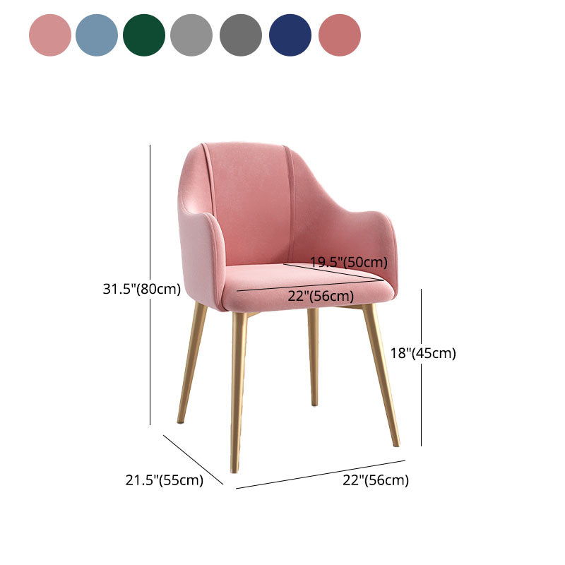 Glam Velvet Dining Room Chairs Arm Metal Dining Side Chair for Restaurant Use Clearhalo ' kitchen&dining_furn' 'Dining Chairs' 'Dining Tables & Seating' 'dining_chair' 'furn' 'furn_dining_chair' 'Furniture' 'furniture_dining_chair' 'Kitchen & Dining Furniture' 'kitchen' 4492294