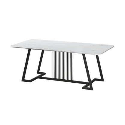 Modern 1/2/5/7 Pieces Dining Set Sintered Stone Rectangle Dining Table with Chairs Clearhalo 'Dining Room Sets' 'Dining Tables & Seating' 'dining_room_set' 'furn' 'furn_dining_room_set' 'Furniture' 'furniture_dining_room_set' 'Kitchen & Dining Furniture' 'kitchen&dining_furn' 'kitchen' 4492299