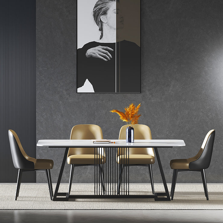 Modern 1/2/5/7 Pieces Dining Set Sintered Stone Rectangle Dining Table with Chairs Clearhalo 'Dining Room Sets' 'Dining Tables & Seating' 'dining_room_set' 'furn' 'furn_dining_room_set' 'Furniture' 'furniture_dining_room_set' 'Kitchen & Dining Furniture' 'kitchen&dining_furn' 'kitchen' 4492300