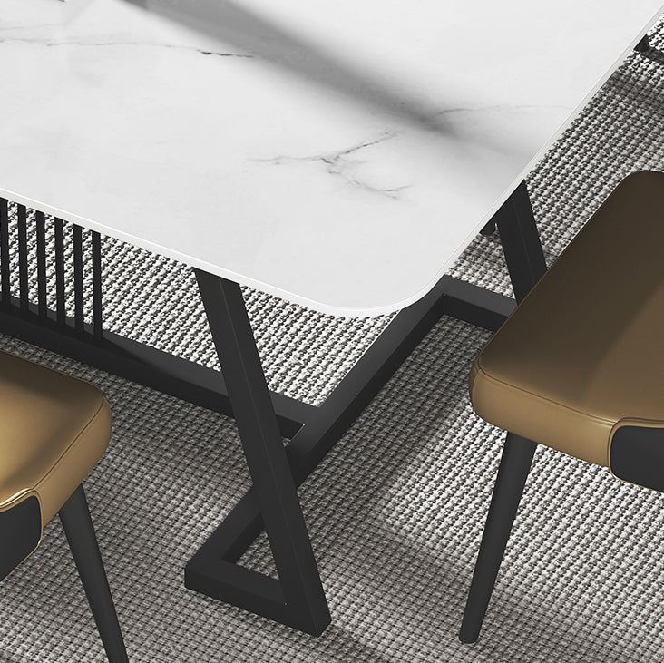 Modern 1/2/5/7 Pieces Dining Set Sintered Stone Rectangle Dining Table with Chairs Clearhalo 'Dining Room Sets' 'Dining Tables & Seating' 'dining_room_set' 'furn' 'furn_dining_room_set' 'Furniture' 'furniture_dining_room_set' 'Kitchen & Dining Furniture' 'kitchen&dining_furn' 'kitchen' 4492304