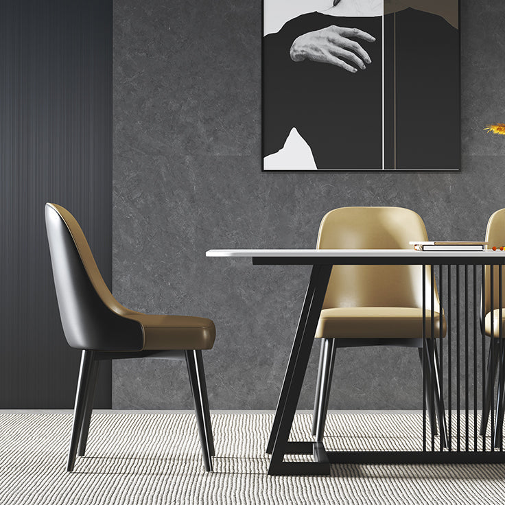 Modern 1/2/5/7 Pieces Dining Set Sintered Stone Rectangle Dining Table with Chairs Clearhalo 'Dining Room Sets' 'Dining Tables & Seating' 'dining_room_set' 'furn' 'furn_dining_room_set' 'Furniture' 'furniture_dining_room_set' 'Kitchen & Dining Furniture' 'kitchen&dining_furn' 'kitchen' 4492308