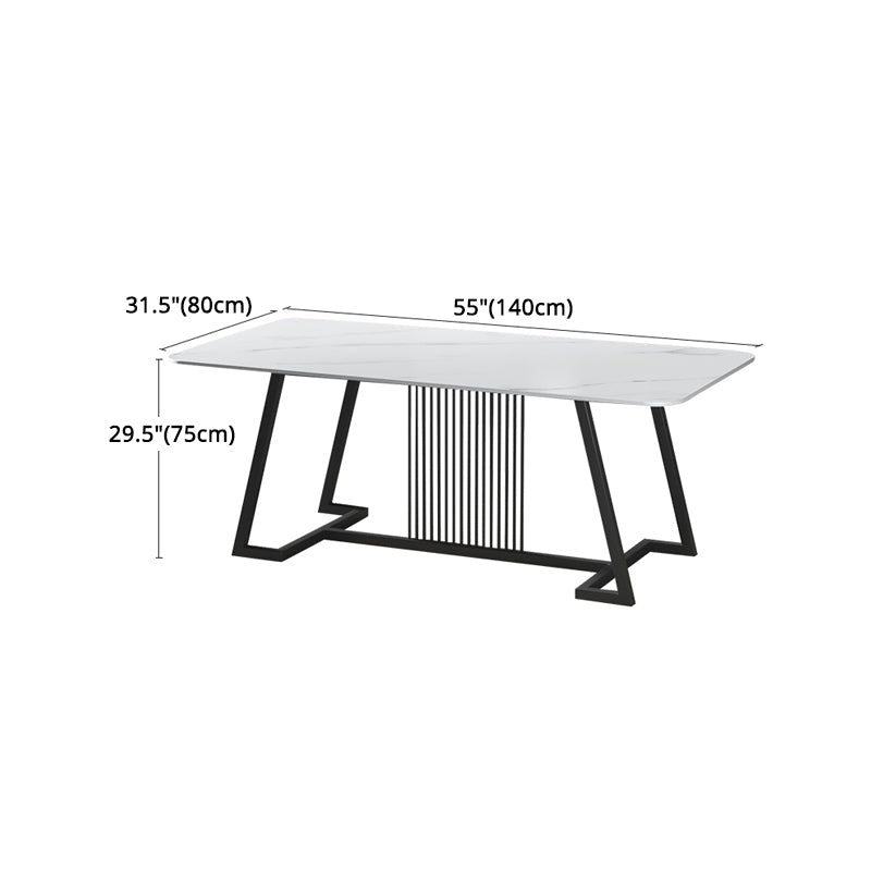 Modern 1/2/5/7 Pieces Dining Set Sintered Stone Rectangle Dining Table with Chairs Clearhalo 'Dining Room Sets' 'Dining Tables & Seating' 'dining_room_set' 'furn' 'furn_dining_room_set' 'Furniture' 'furniture_dining_room_set' 'Kitchen & Dining Furniture' 'kitchen&dining_furn' 'kitchen' 4492315