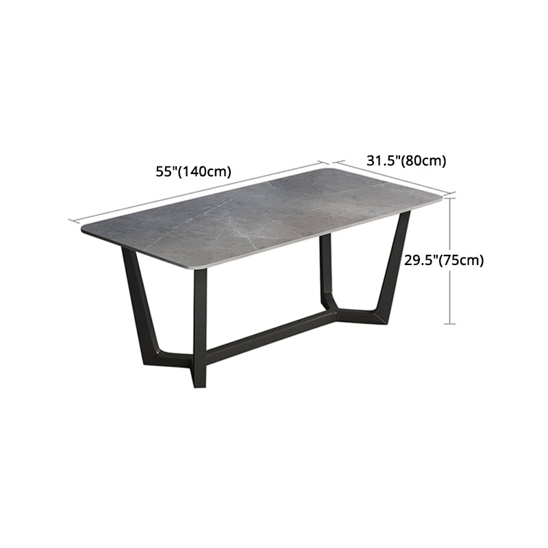 Modern 1/2/5/6/7 Pieces Dining Set Sintered Stone Dining Table with Leather Chairs Clearhalo 'Dining Room Sets' 'Dining Tables & Seating' 'dining_room_set' 'furn' 'furn_dining_room_set' 'Furniture' 'furniture_dining_room_set' 'Kitchen & Dining Furniture' 'kitchen&dining_furn' 'kitchen' 4492341