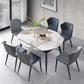Contemporary 1/5/6/7 Pieces Dining Set Round Dining Room Table Set 7 Pieces: Table, 4 Blue+2 Grey Chairs Clearhalo 'Dining Room Sets' 'Dining Tables & Seating' 'dining_room_set' 'furn' 'furn_dining_room_set' 'Furniture' 'furniture_dining_room_set' 'Kitchen & Dining Furniture' 'kitchen&dining_furn' 'kitchen' 4492346