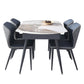 Contemporary 1/5/6/7 Pieces Dining Set Round Dining Room Table Set 5 Pieces: Table, 4 Blue Chairs Clearhalo 'Dining Room Sets' 'Dining Tables & Seating' 'dining_room_set' 'furn' 'furn_dining_room_set' 'Furniture' 'furniture_dining_room_set' 'Kitchen & Dining Furniture' 'kitchen&dining_furn' 'kitchen' 4492349