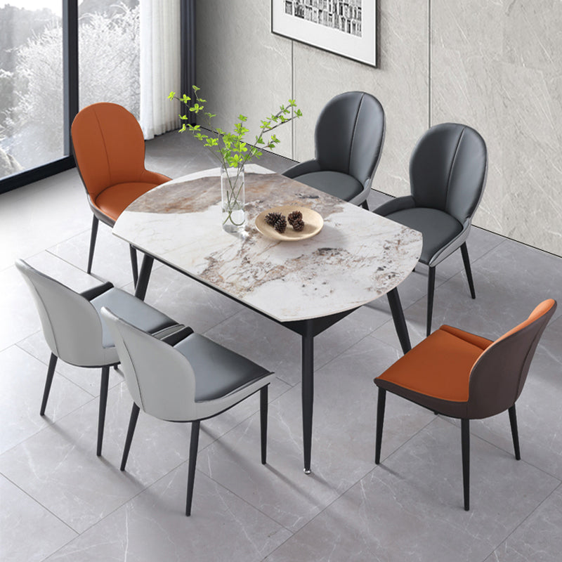 Contemporary 1/5/6/7 Pieces Dining Set Round Dining Room Table Set Clearhalo 'Dining Room Sets' 'Dining Tables & Seating' 'dining_room_set' 'furn' 'furn_dining_room_set' 'Furniture' 'furniture_dining_room_set' 'Kitchen & Dining Furniture' 'kitchen&dining_furn' 'kitchen' 4492350