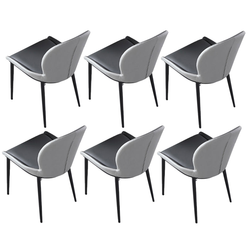 Contemporary 1/5/6/7 Pieces Dining Set Round Dining Room Table Set 6 Dark Grey Chairs Clearhalo 'Dining Room Sets' 'Dining Tables & Seating' 'dining_room_set' 'furn' 'furn_dining_room_set' 'Furniture' 'furniture_dining_room_set' 'Kitchen & Dining Furniture' 'kitchen&dining_furn' 'kitchen' 4492351